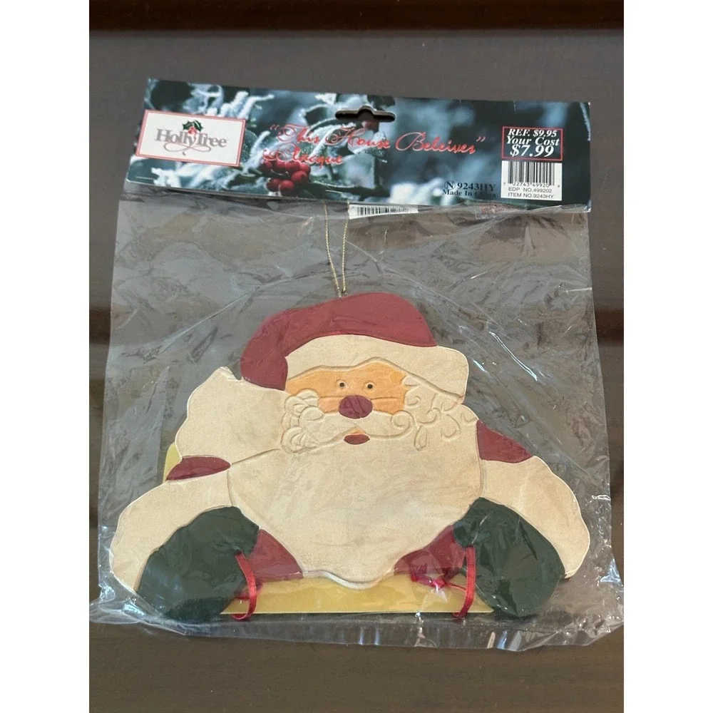 HollyTree Santa This House Believes Plaque Decoration #9243HY‎ NOS Wall Hanging